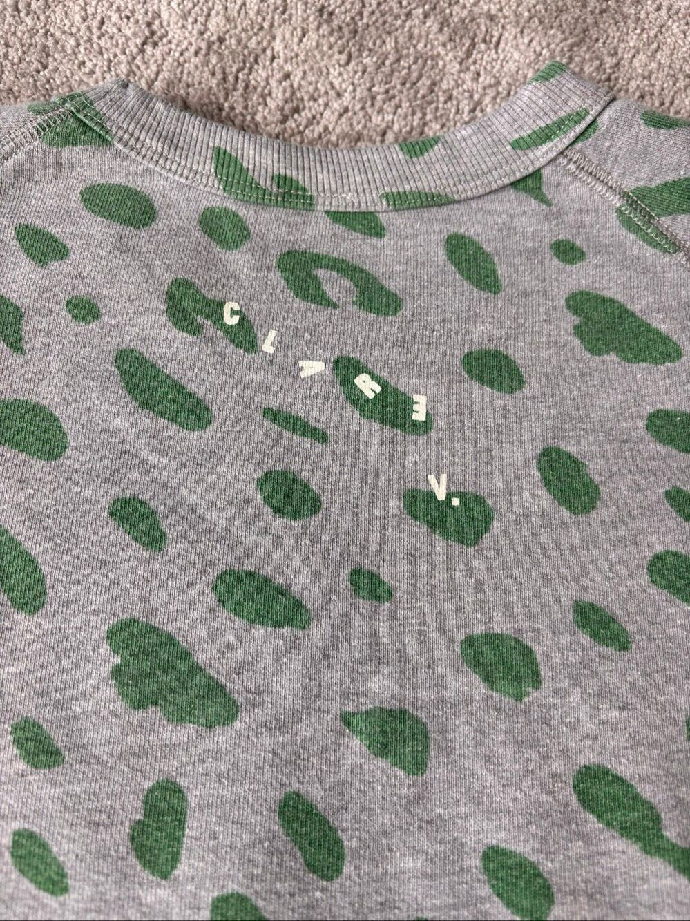 Clare V. Leopard Lips crewneck oversized Sweatshirt, Small $178 F18 - Picture 6 of 11